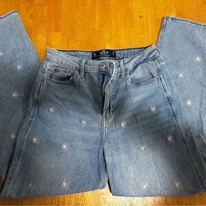 Hollister Men's Light Blue Floral Jeans